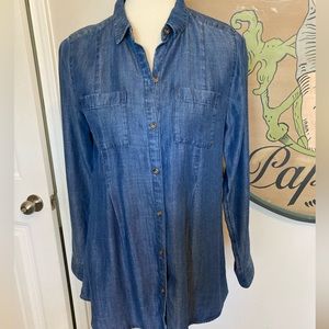 J Jill denim long sleeved shirt